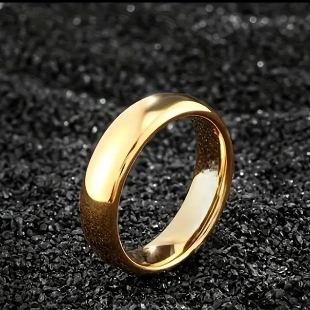 Panash 18K Gold Plated Titanium Wedding Band Ring 6mm NWT